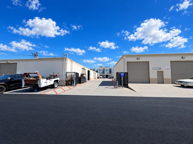 Rear drive entrance behind the building