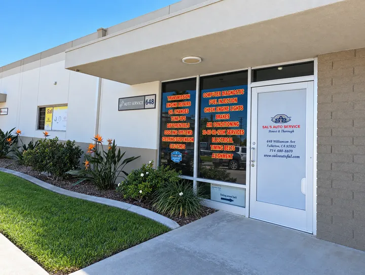 Sal's Auto Service storefront at 648 Williamson Ave, Fullerton